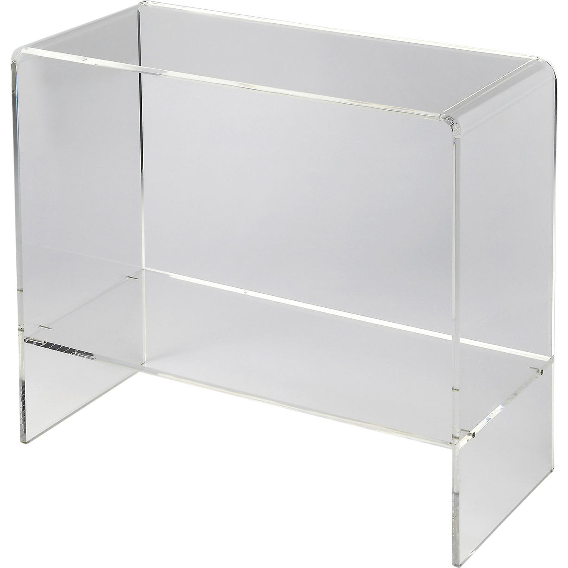 Crystal Clear Acrylic Console Table by Butler Specialty Company in clear and clear acrylic. Made from acrylic clear t13 mm in a modern style.