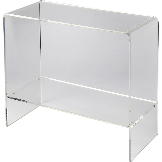 Crystal Clear Acrylic Console Table by Butler Specialty Company in clear and clear acrylic. Made from acrylic clear t13 mm in a modern style.