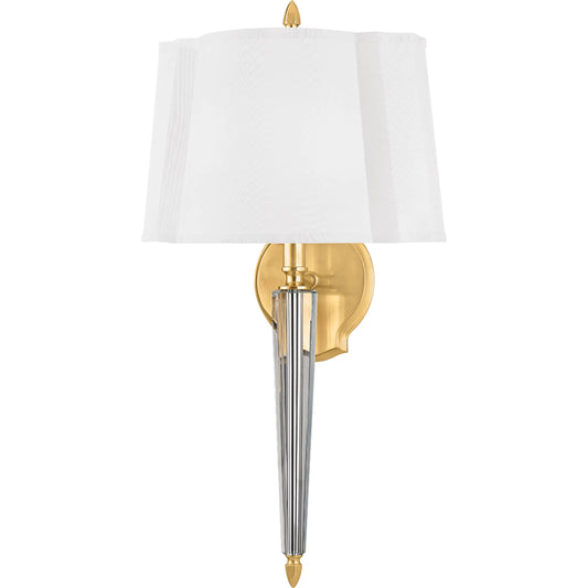 Oyster Bay Wall Sconce by Hudson Valley. Made from brass in a transitional style.