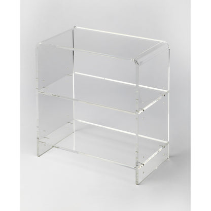 Crystal Clear Acrylic Bookcase by Butler Specialty Company in clear and clear acrylic. Made from acrylic clear t13 mm in a modern style.