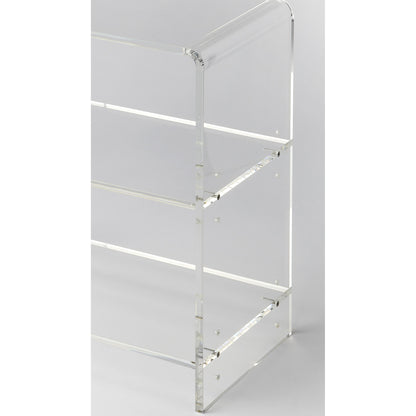 Crystal Clear Acrylic Bookcase by Butler Specialty Company in clear and clear acrylic. Made from acrylic clear t13 mm in a modern style.