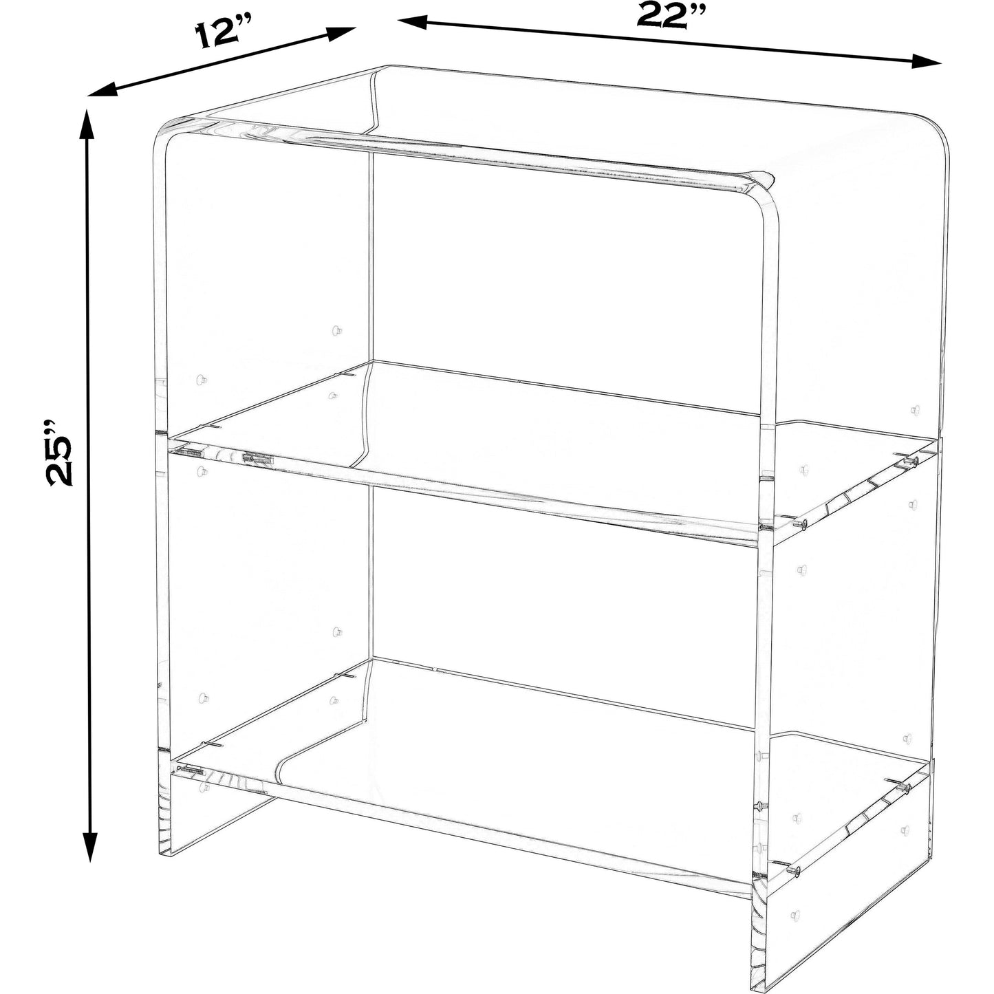 003 O-BUTLER-3611335 | Additional Silo | Crystal Clear Acrylic Bookcase by Butler Specialty Company in clear and clear acrylic. Made from acrylic clear t13 mm in a modern style.