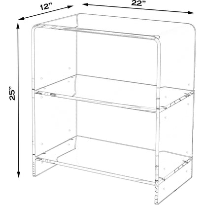 Crystal Clear Acrylic Bookcase by Butler Specialty Company in clear and clear acrylic. Made from acrylic clear t13 mm in a modern style.