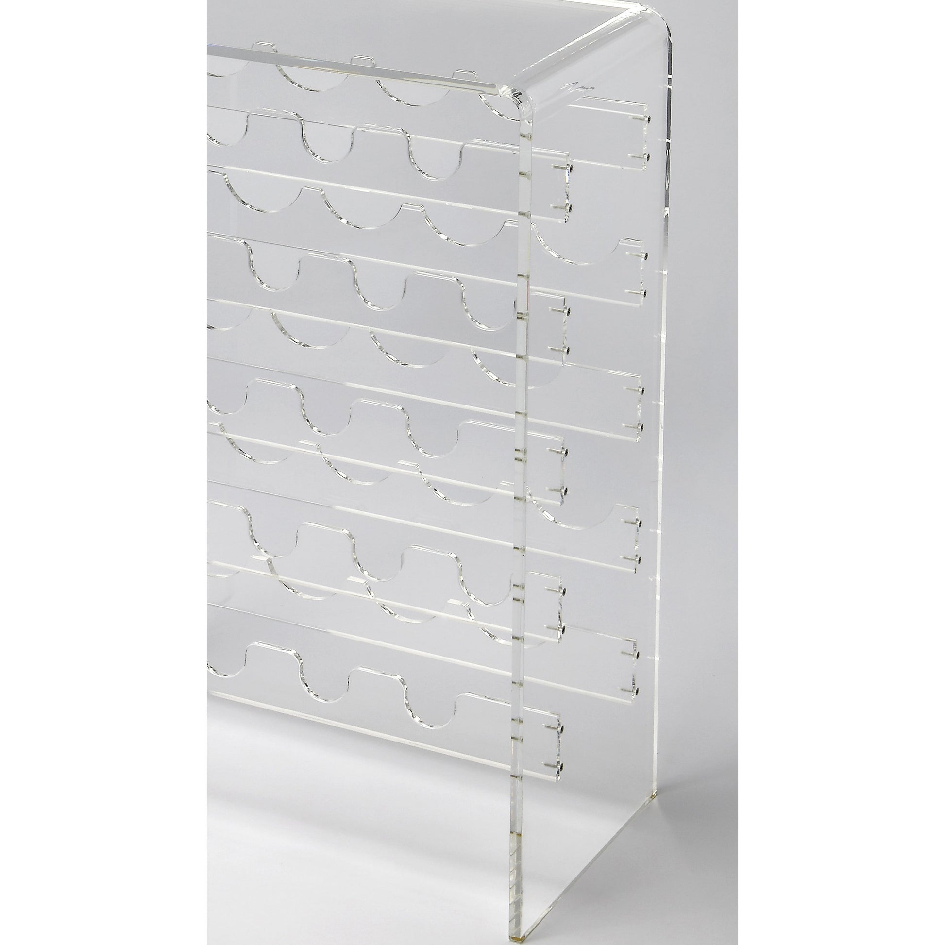 Crystal Clear Acrylic Wine Rack by Butler Specialty Company in clear and clear acrylic. Made from acrylic clear 13, 8 mm in a modern style.
