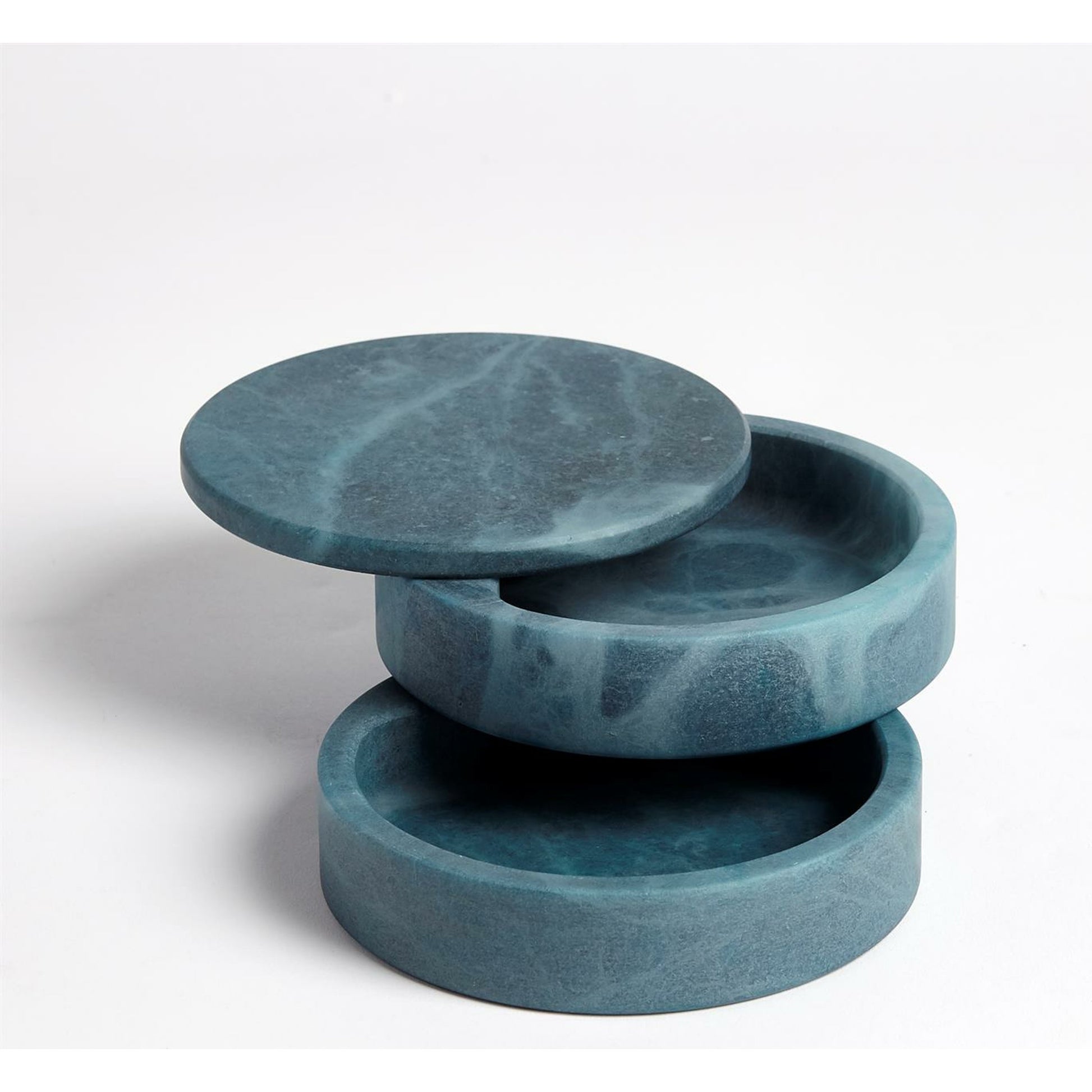 Alabaster Swivel Box by Global Views. Made from alabaster in a transitional style.