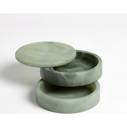 Alabaster Swivel Box by Global Views. Made from alabaster in a transitional style.