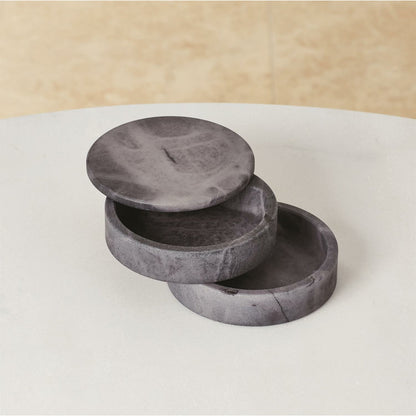 Alabaster Swivel Box by Global Views. Made from alabaster in a transitional style.