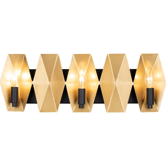 Malone Bath Light by Varaluz in matte black/french gold. Made from unique in a modern style.