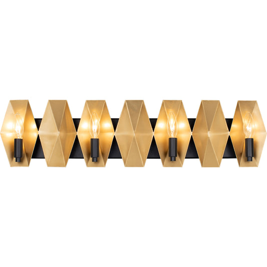 Malone Bath Light by Varaluz in matte black/french gold. Made from unique in a modern style.