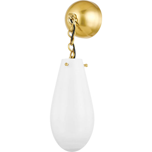 Clarkstown Wall Sconce by Hudson Valley in aged brass. Made from steel in a unique style.