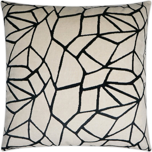Melawi Throw Pillow by DV Kap Home in black, ivory. Made from 48% polyester, 21% cotton, 21% modal cotton, 10% linen in a modern style.