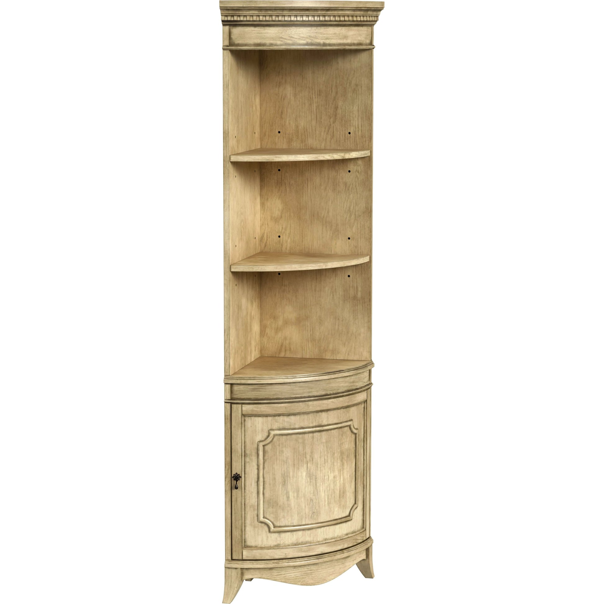 Dowling Corner Cabinet by Butler Specialty Company in beige and antique beige. Made from poplar solids, mdf, cherry veneer in a cottage & farmhouse style.