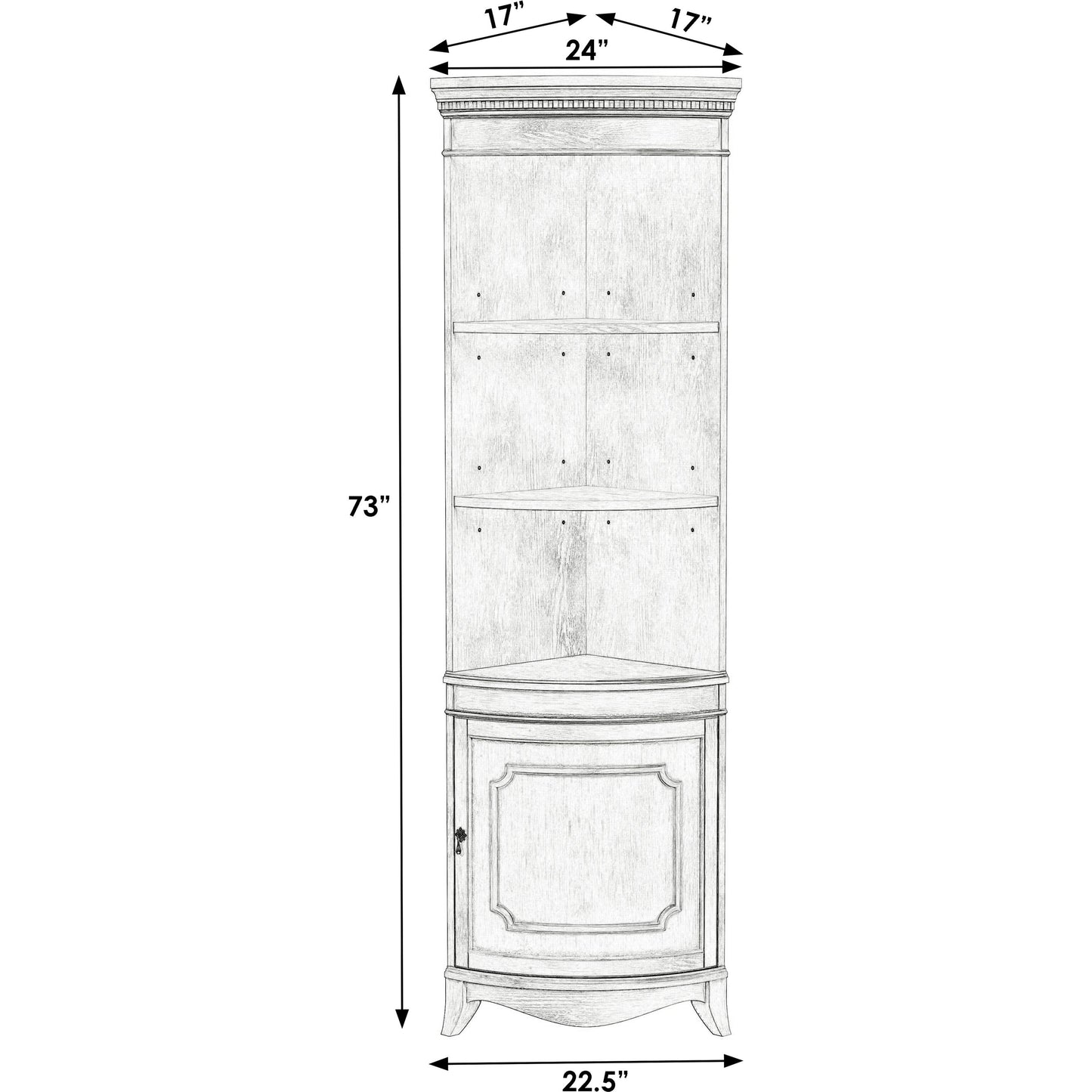 006 SI-2021924 | Additional Silo | Dowling Corner Cabinet by Butler Specialty Company in beige and antique beige. Made from poplar solids, mdf, cherry veneer in a cottage & farmhouse style.