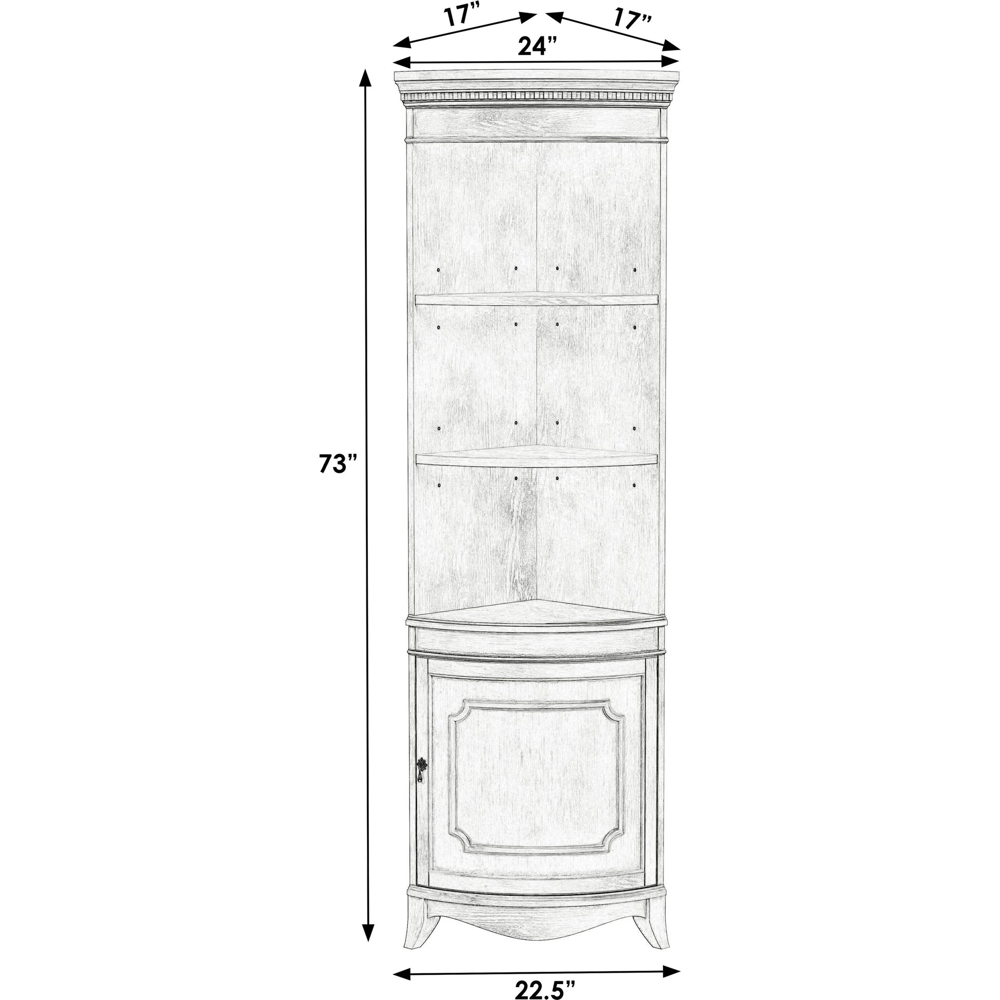 Dowling Corner Cabinet by Butler Specialty Company in beige and antique beige. Made from poplar solids, mdf, cherry veneer in a cottage & farmhouse style.