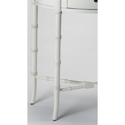 Skilling Antique Demilune Console Table by Butler Specialty Company in gray and driftwood. Made from rubberwood solids, mdf, oak veneer in a traditional style.
