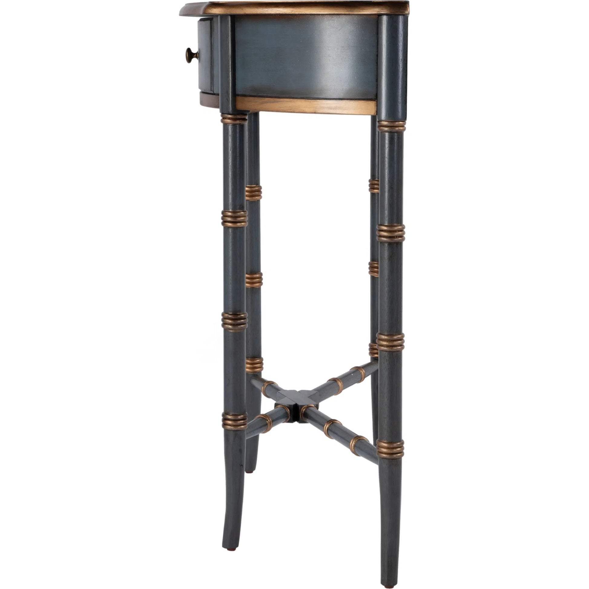 Skilling Demilune Console Table by Butler Specialty Company in olive ash. Made from unique in a traditional style.