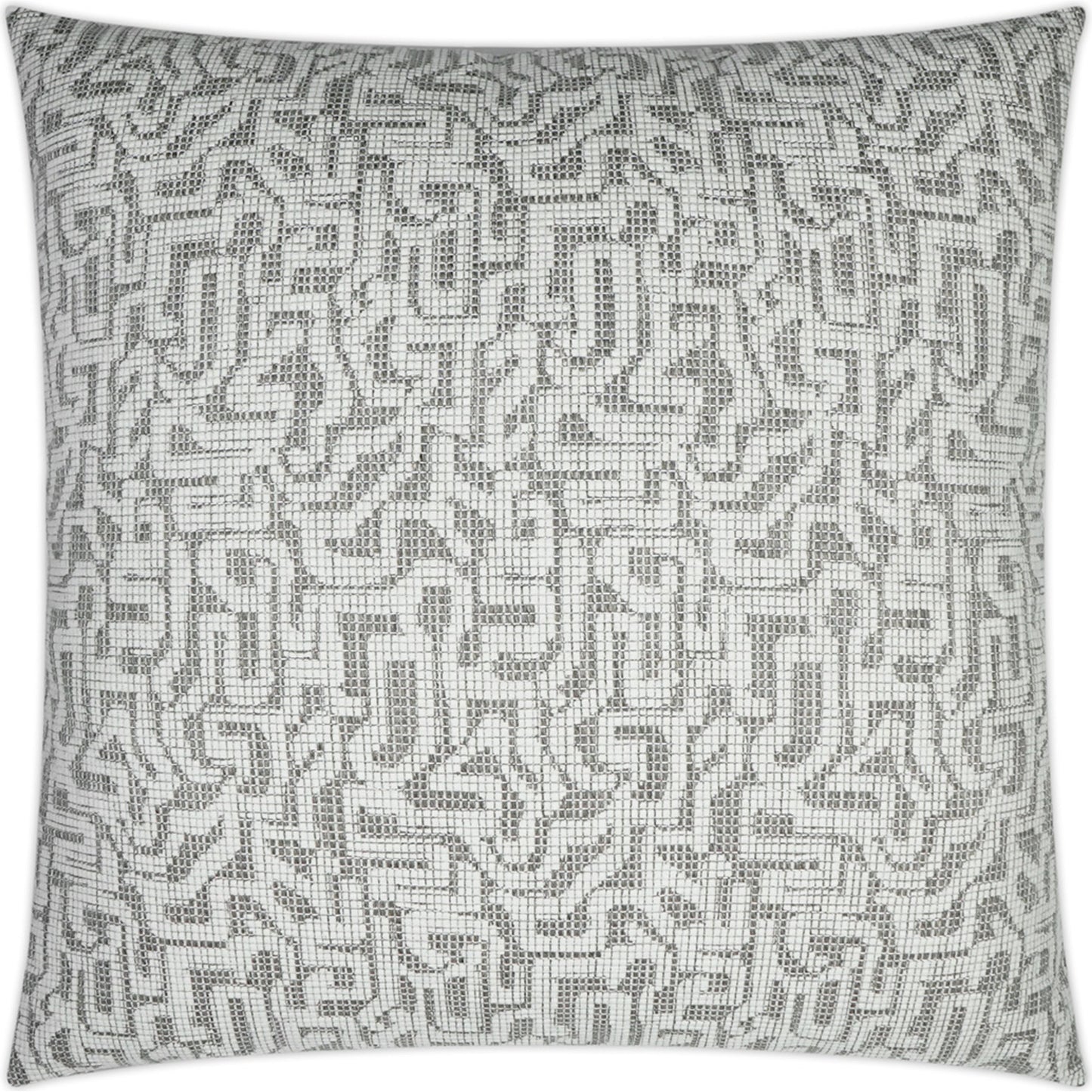 001 SI-2027494 | Primary Silo | Barkley Pillow by DV Kap Home in white, tan/taupe. Made from 39% polyester, 25% viscose, 15% acetate, 15% cotton, 6% linen in a modern style.