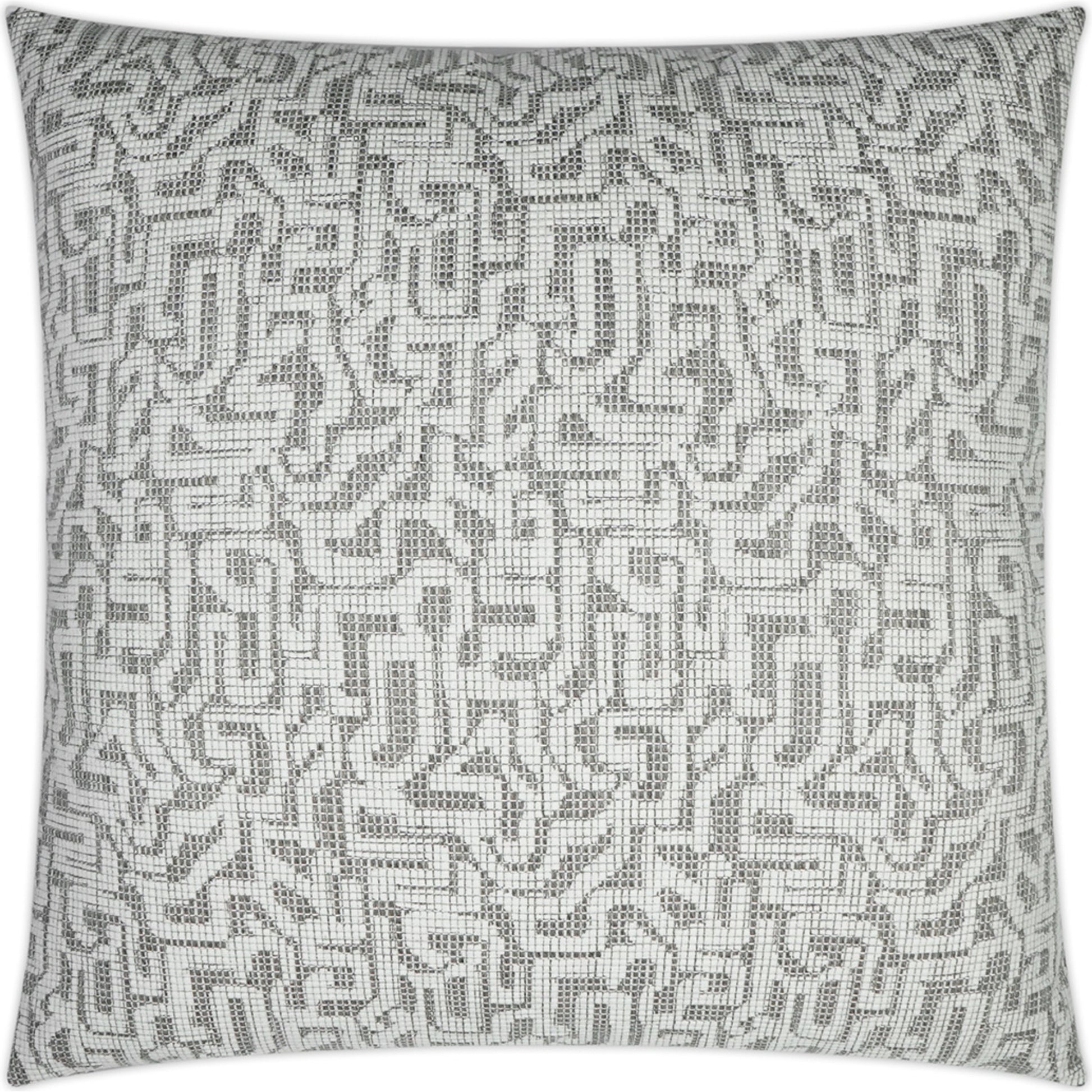 Barkley Pillow by DV Kap Home in white, tan/taupe. Made from 39% polyester, 25% viscose, 15% acetate, 15% cotton, 6% linen in a modern style.