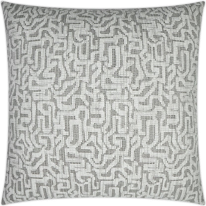 Barkley Pillow by DV Kap Home in white, tan/taupe. Made from 39% polyester, 25% viscose, 15% acetate, 15% cotton, 6% linen in a modern style.