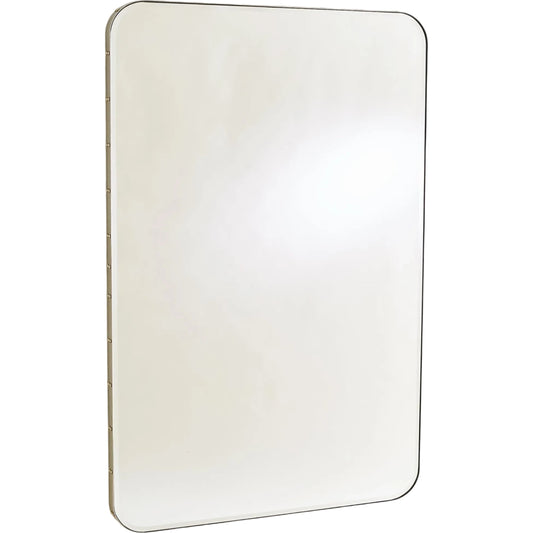Rivot Mirror by Global Views in nickel. Made from mdf, glass, stainless steel in a modern style.