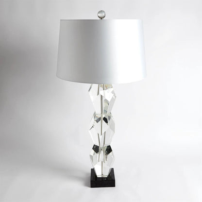 Facet Triple Block Lamp by Global Views in triple. Made from crystal, marble in a transitional style.