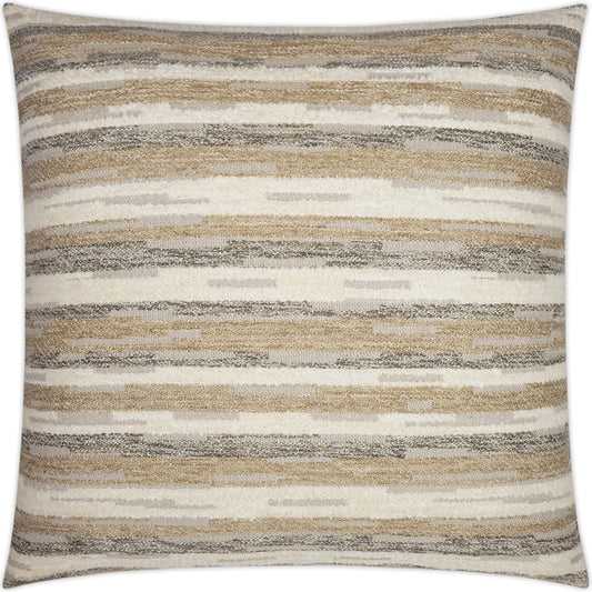 Barrio Pillow by DV Kap Home in tan/taupe. Made from 48% cotton, 43% acrylic, 9% polyester in a modern style.