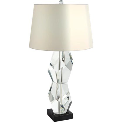 Facet Double Block Lamp by Global Views in double. Made from crystal, marble in a transitional style.