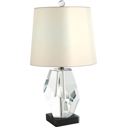Facet Block Lamp by Global Views in crystal. Made from crystal, marble in a modern style.