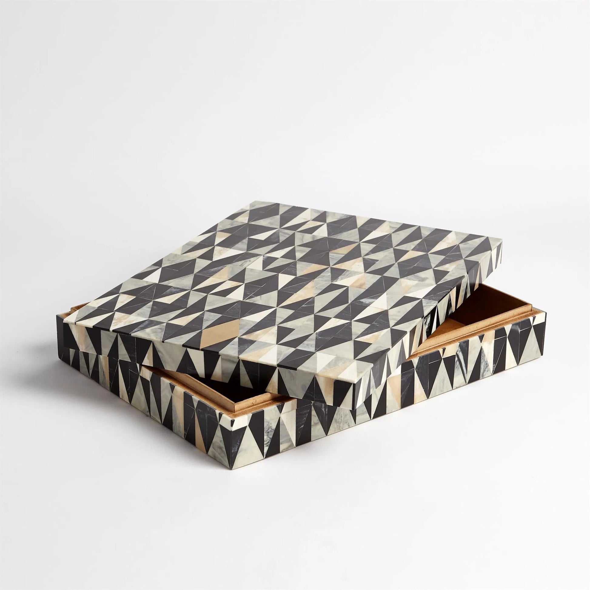 Brass Diamond Box by Global Views. Made from mdf, brass, resin in a eclectic & global style.