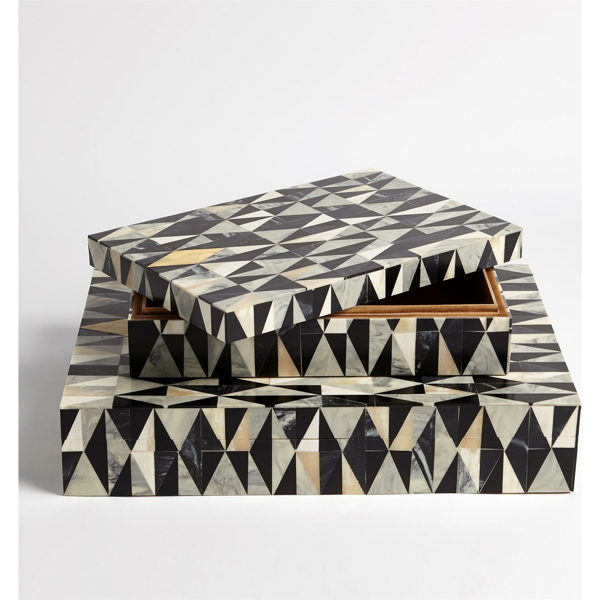 Brass Diamond Box by Global Views. Made from mdf, brass, resin in a eclectic & global style.