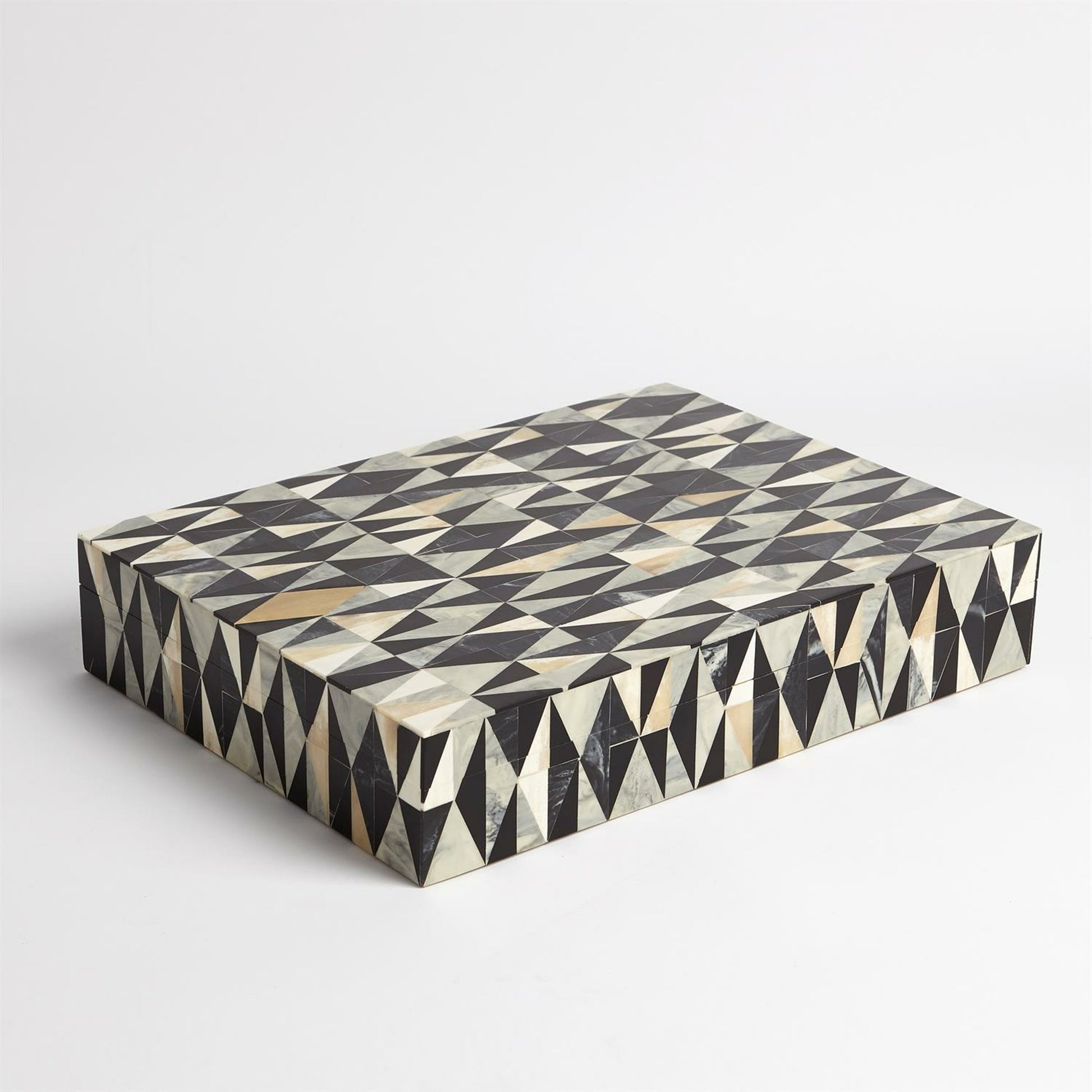 Brass Diamond Box by Global Views. Made from mdf, brass, resin in a eclectic & global style.