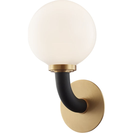 Werner Wall Sconce by Hudson Valley in aged brass black. Made from brass in a modern style.