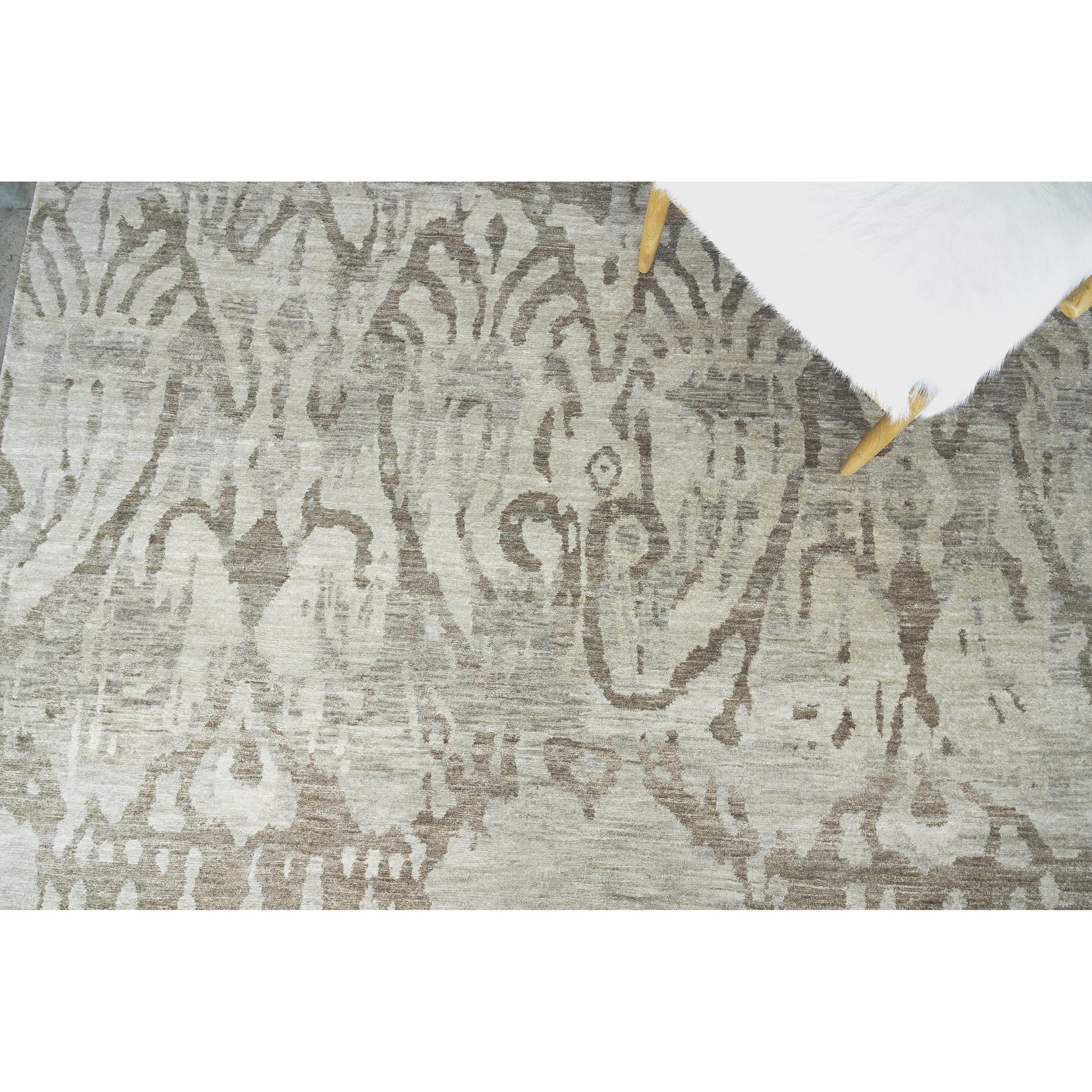 Antique'd Pattern Silk Rug by Exquisite Rugs. Made from bamboo silk in a unique style.