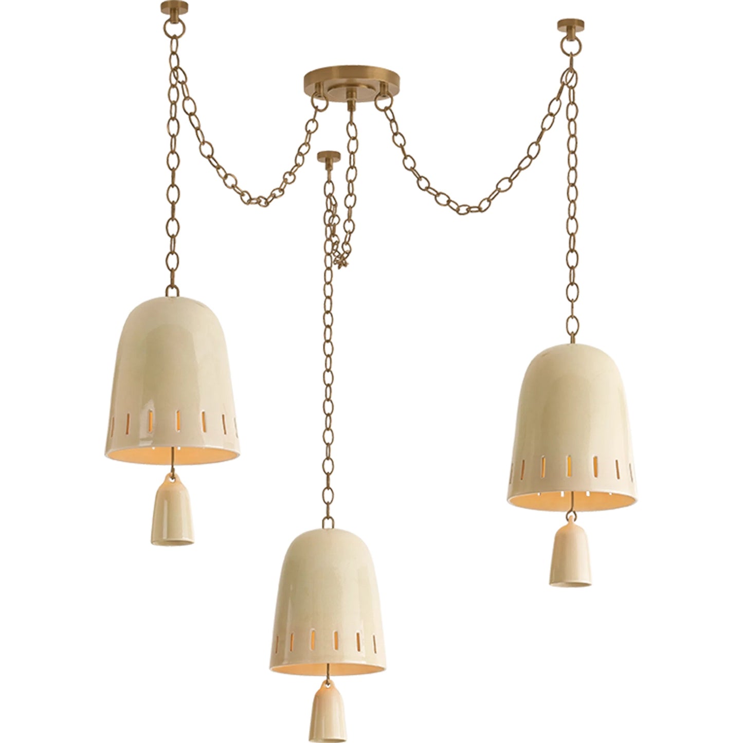007 SI-2544244 | Primary Silo | Omi Chandelier by Hudson Valley in patina brass, ceramic ivory crackle. Made from ceramic in a unique style.