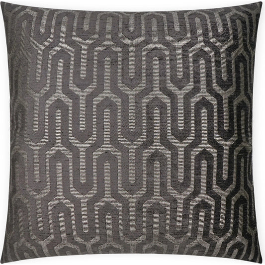 Moda Throw Pillow by DV Kap Home in charcoal. Made from 44% viscose, 43% polyester, 13%cotton in a modern style.