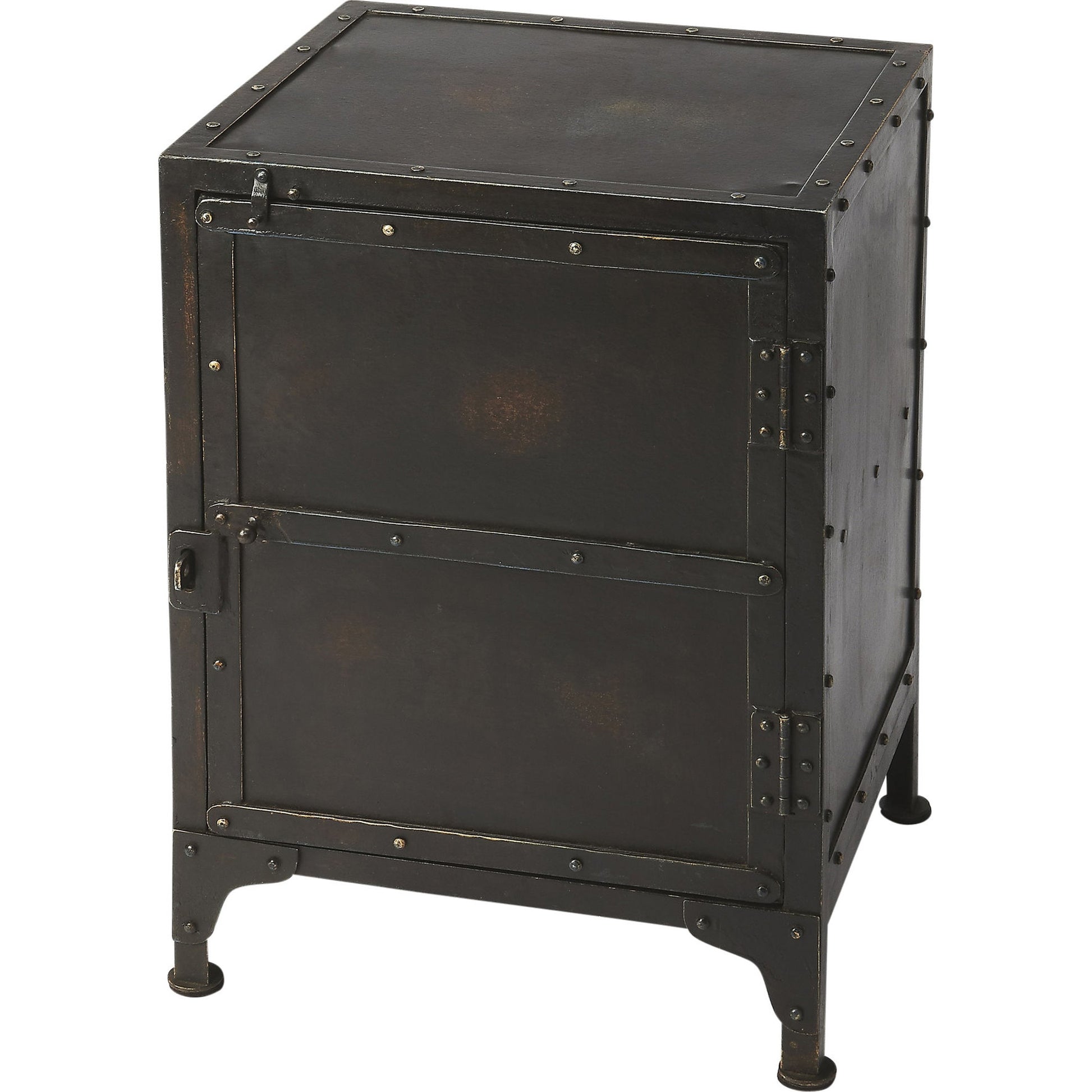 Owen Industrial Side Chest by Butler Specialty Company in black and industrial chic. Made from iron in a modern style.