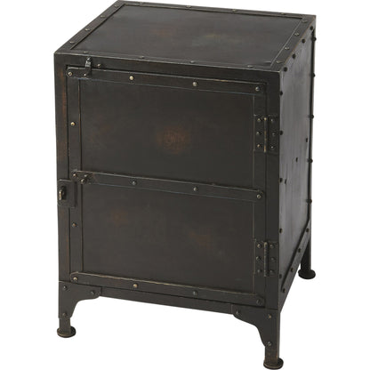 Owen Industrial Side Chest by Butler Specialty Company in black and industrial chic. Made from iron in a modern style.