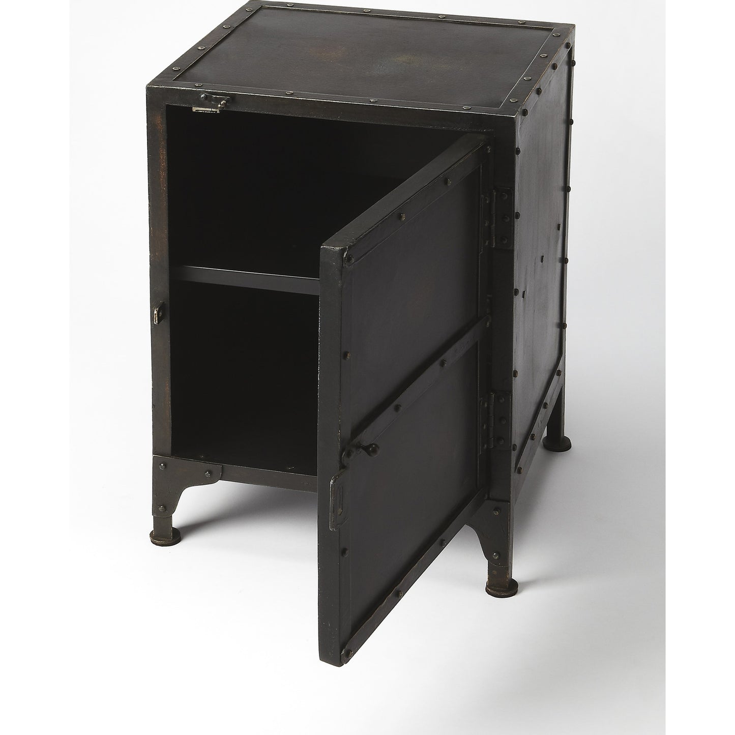 002 O-BUTLER-3642330 | Additional Silo | Owen Industrial Side Chest by Butler Specialty Company in black and industrial chic. Made from iron in a modern style.