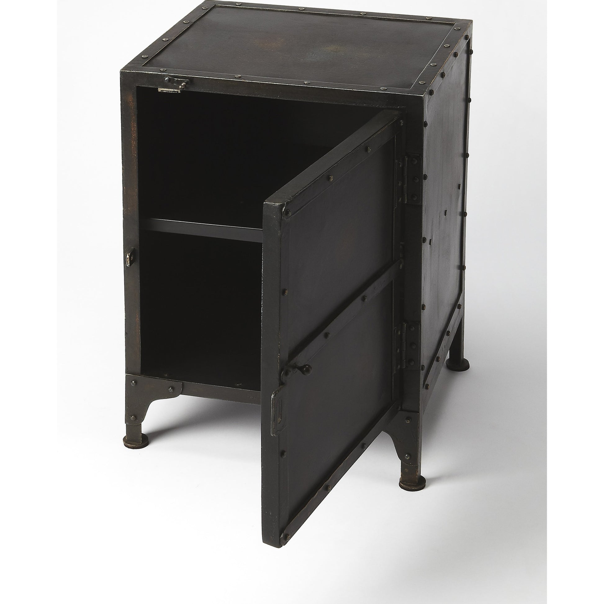 Owen Industrial Side Chest by Butler Specialty Company in black and industrial chic. Made from iron in a modern style.