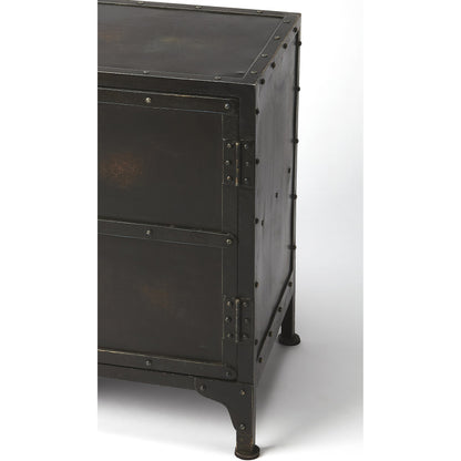 Owen Industrial Side Chest by Butler Specialty Company in black and industrial chic. Made from iron in a modern style.