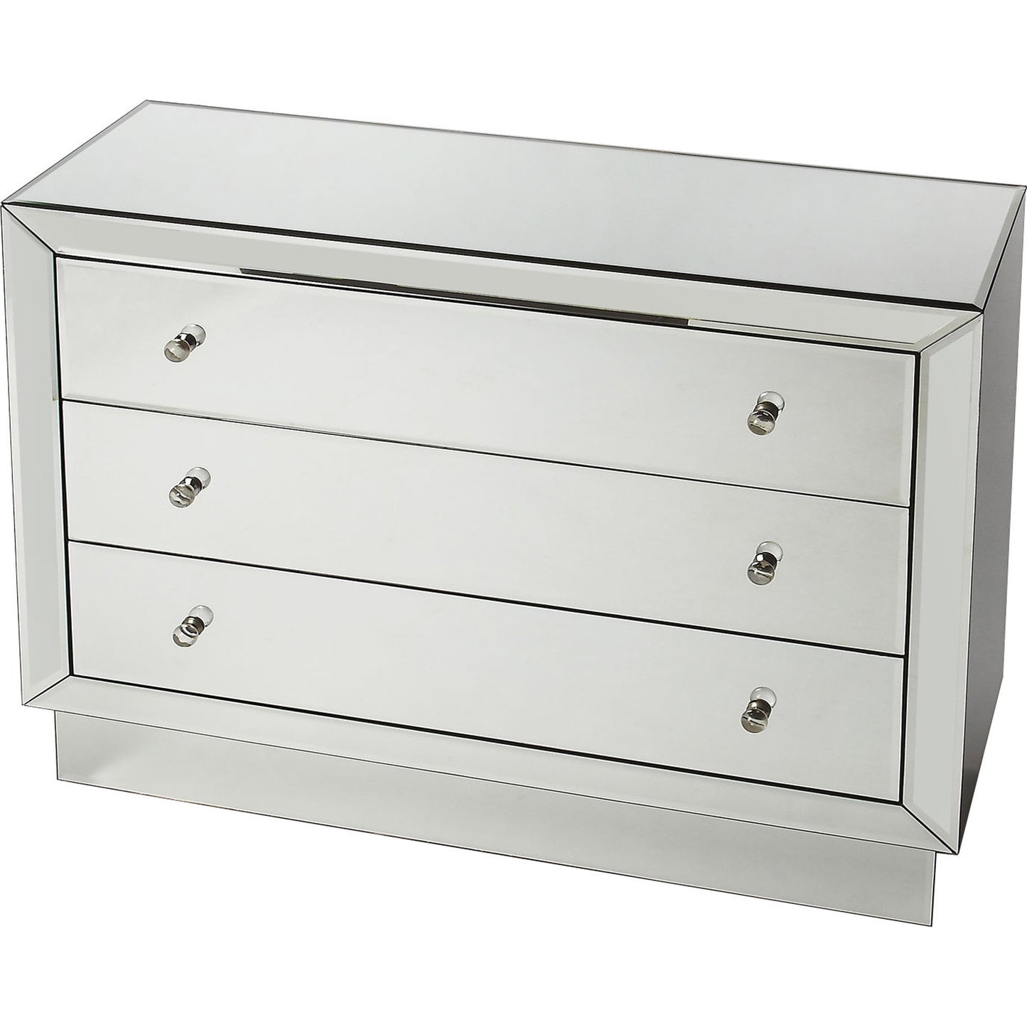 001 O-BUTLER-3645146 | Primary Silo | Emma Mirrored Chest by Butler Specialty Company in clear and mirror. Made from mirror, mdf in a transitional style.