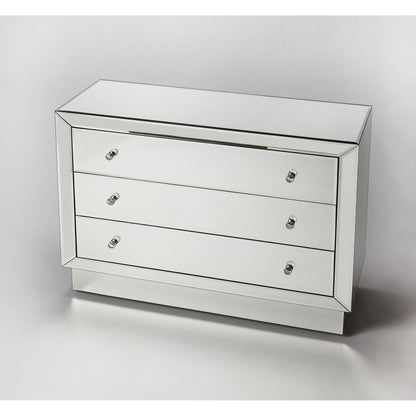 Emma Mirrored Chest by Butler Specialty Company in clear and mirror. Made from mirror, mdf in a transitional style.