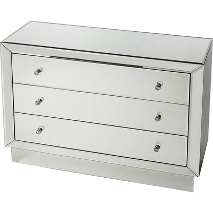 Emma Mirrored Chest by Butler Specialty Company in clear and mirror. Made from mirror, mdf in a transitional style.