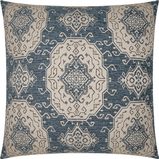 Elaine Pillow by DV Kap Home in slate blue. Made from unique in a traditional style.