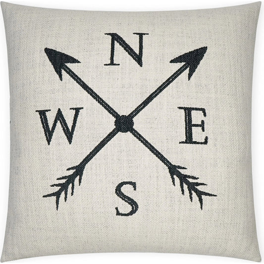 Navigation Throw Pillow by DV Kap Home in ivory, black. Made from 89% polyester, 11% acrylic in a modern style.