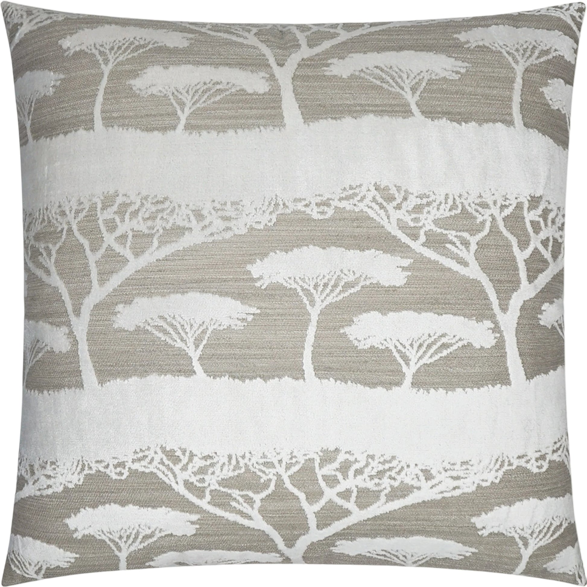 Raintree Throw Pillow by DV Kap Home in ivory, tan/taupe. Made from 50% viscose, 30% polyester, 19% acrylic, 1% linen in a modern style.