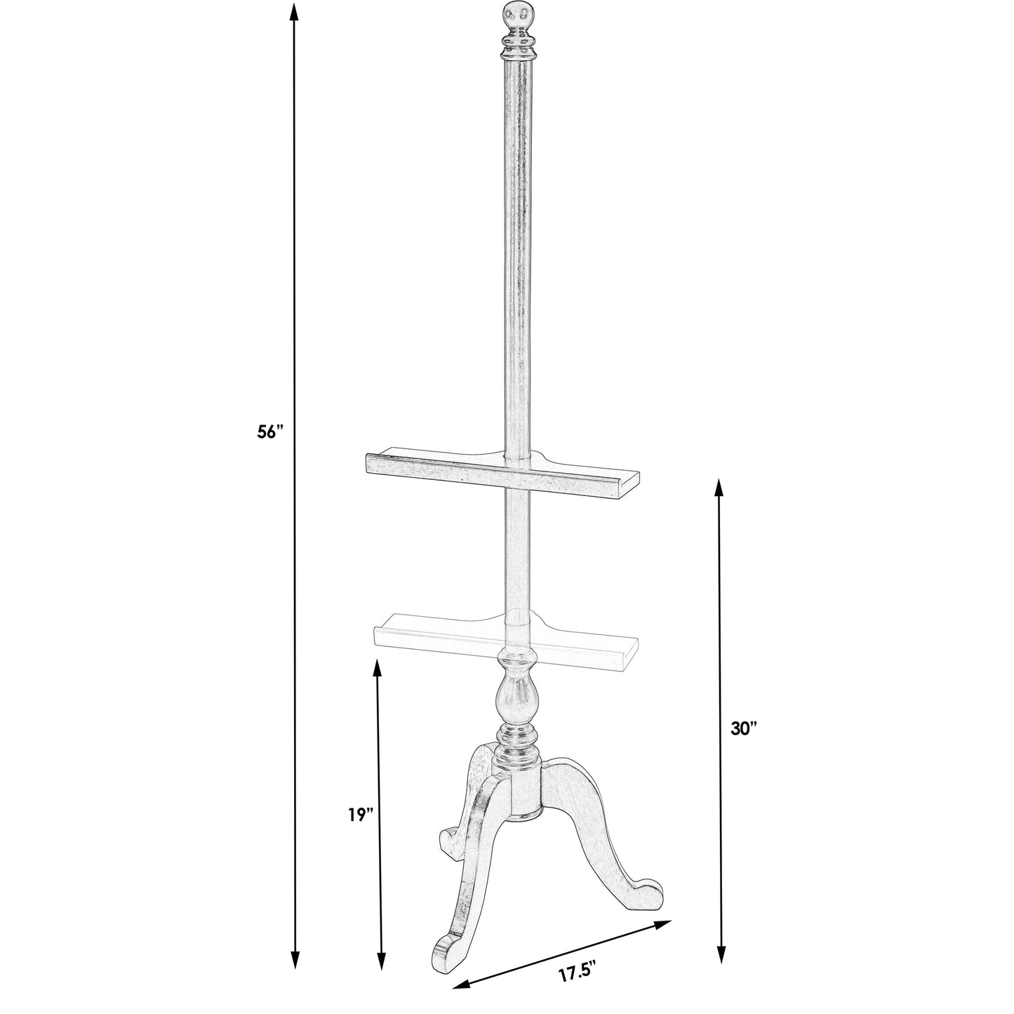 007 S-242434 | Additional Silo | Paddington Plantation Cherry Easel by Butler Specialty Company in dark brown and plantation cherry. Made from rubberwood, poplar hardwood solids in a traditional style.