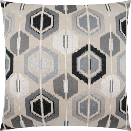 Hamish Pillow by DV Kap Home in grey, tan/taupe. Made from 70% rayon, 30% linen in a modern style.