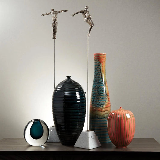 Watercolor Ringed Vessel by Global Views. Made from earthenware in a eclectic & global style.