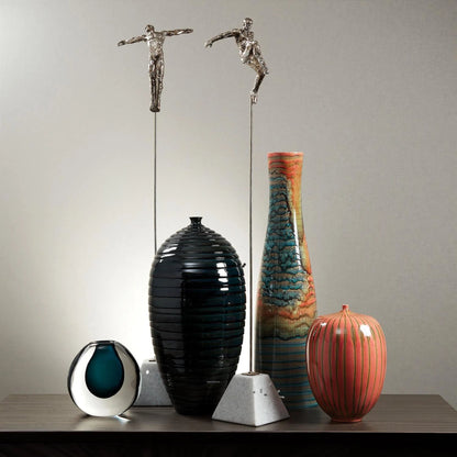 Watercolor Ringed Vase by Global Views. Made from earthenware in a eclectic & global style.